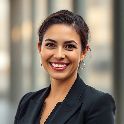Foto de Ana Carolina Mendes, fundadora e diretora da Visão Futura Mídia, sorrindo para a câmera.