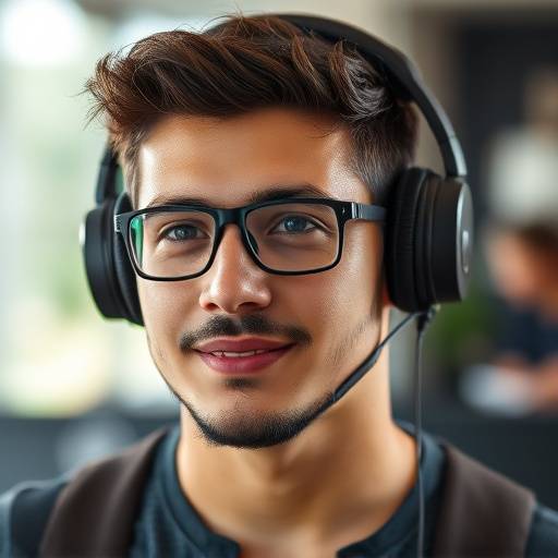 Foto de perfil de Pedro Henrique, aluno da Visão Futura Mídia, usando um headset de ediäão de vídeo.